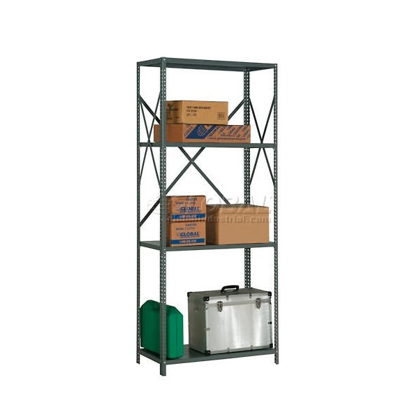 Global Industrial 4 Shelf, 18 Ga Open Steel Shelving Unit, 48inW x 30inD x 85inH, Gray 562189A - main